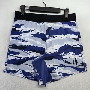 Tachuntfish Shorts men's Small Blue Camo Tiger Stripe Old Skool AUS Pockets NEW